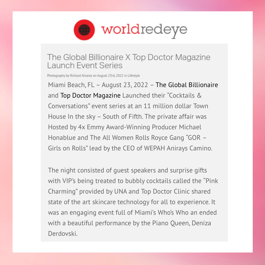 The Global Billionaire X Top Doctor Magazine